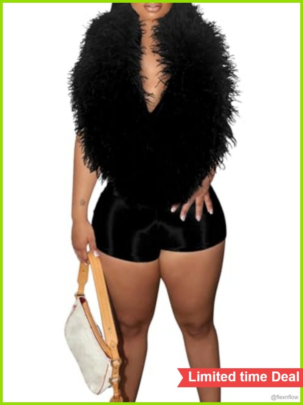 Sexy Sleeveless Feather Open Back Bodycon Romper Club Party Jumpsuit